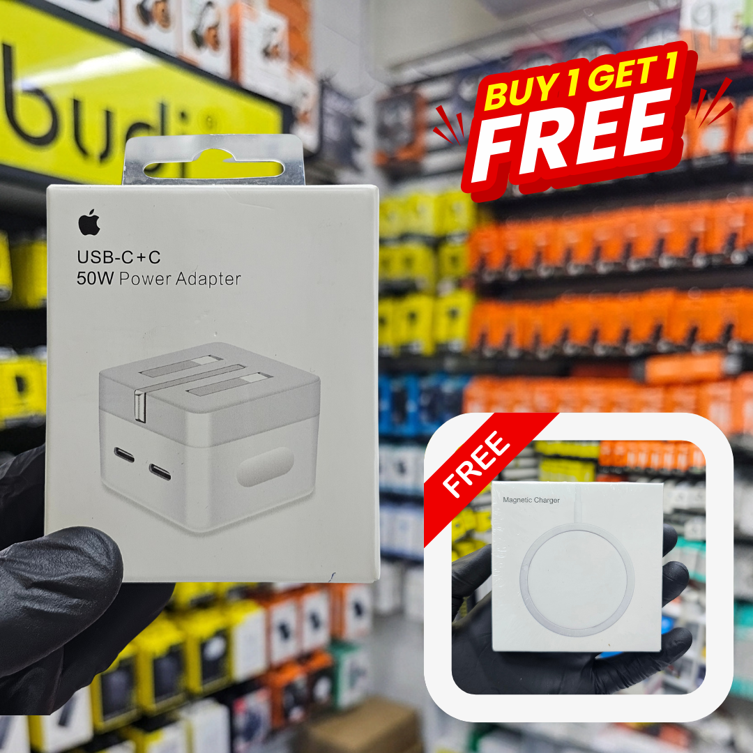 12 Apple Dual USB-C Port 50W Power Adapter - Image 1